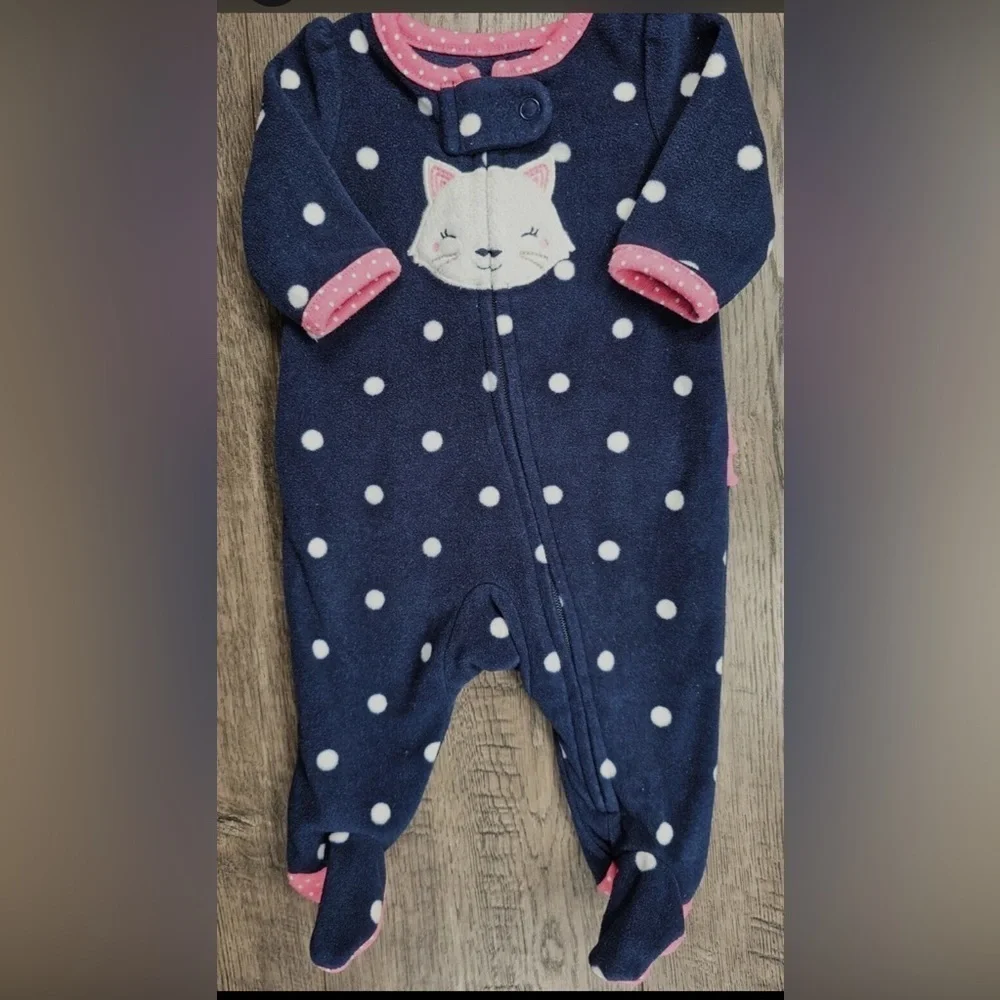 Navy Blue Polka Dot Kids One Piece